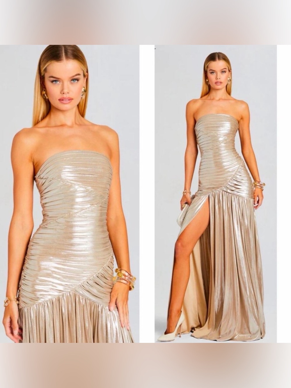 NWT RETROFÊTE JOSIE DRESS in Champagne Size Small